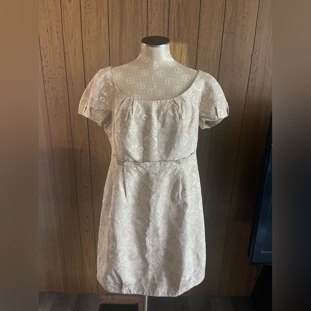 Teri Jon by Rickie Freeman Cream Brocade Mini Dress